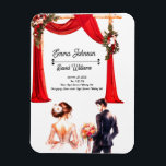 Ímã Cartão de Convite Floral Elegante - Romântico<br><div class="desc">Celebre o amor com este elegante cartão de convite para o casamento floral, com uma noiva romântica e design de noiva. Perfeito para casais que querem eterno e convite de casamento, maravilhosamente decorados com flores rosadas e detalhes delicados. Ideal para casamentos, noivados, chás de panela e aniversários. Personalize com seus...</div>