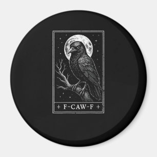 Imã Cartão de Corvo F-Caw-F Engraçado Halloween Vintag