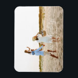 Ímã Cartão de Férias de Natal para praia com fotografi<br><div class="desc">design de cartão de natal na moda com a combinação de tendências de fontes em negrito e script,  espaço para a sua foto escolhida na frente com a praia e o gráfico do mar ao contrário</div>