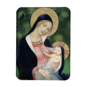 Ímã Cartão de Férias Madonna e Filha de natais vinta