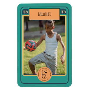 Ímã Cartão de futebol retrô inspirado personalizado