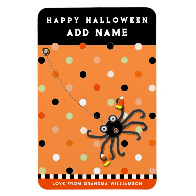 Ímã Cartão de Halloween Personalizado para Crianças (Vertical)