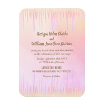 Cartão de Imã de Casamento de Íciclo Rosa Dusty