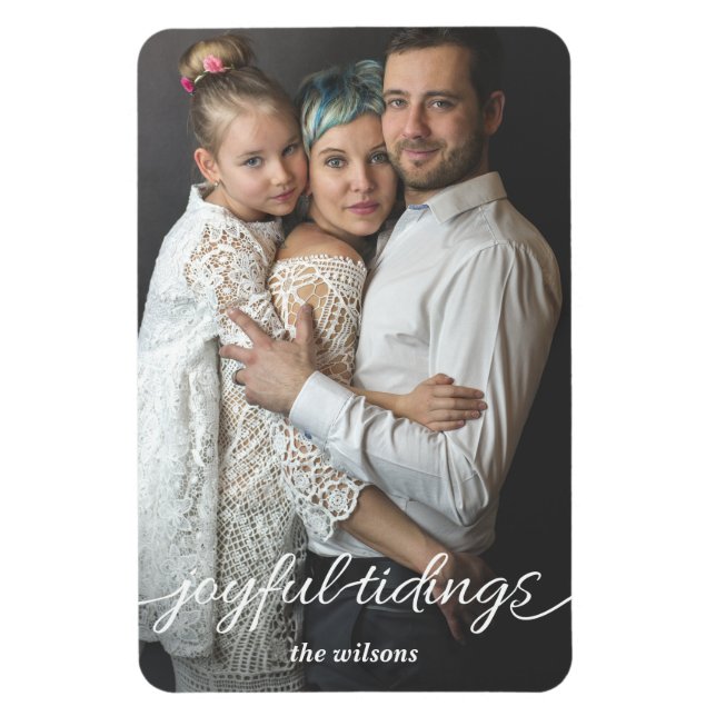Ímã Cartão de Natal com Foto Personalizada Joyful Tidi (Vertical)