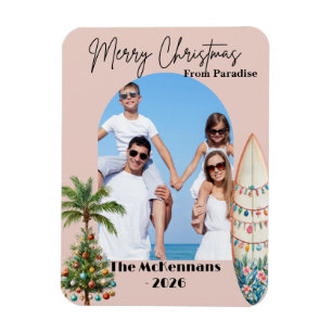 Ímã Cartão de Natal de Destino de Praia Tropical