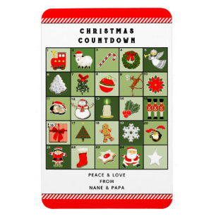 Ímã Cartão de Natal do Calendário de Advento Criativo