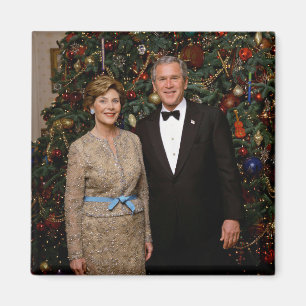 Imã Cartão de Natal do Presidente Americano George Bus