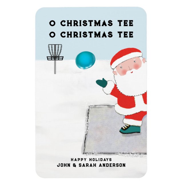 Ímã Cartão de Natal engraçado de golfe de disco (Vertical)