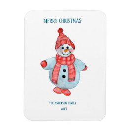 Ímã Cartão de saudação de Natal de um boneco de neve
