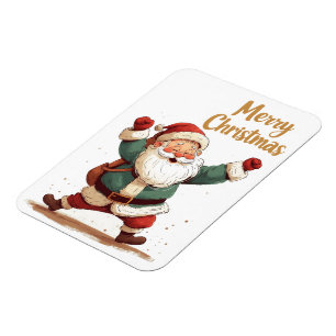 Ímã Cartão de Saudação de Papais noeis de Natal Dobrad