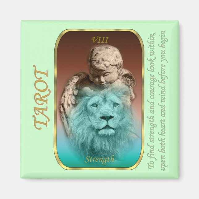 Imã Cartão de Tarô - Força (Frente)