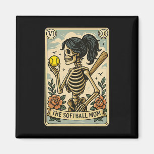 Imã Cartão de Tarot de Esqueleto de Halloween Engraçad