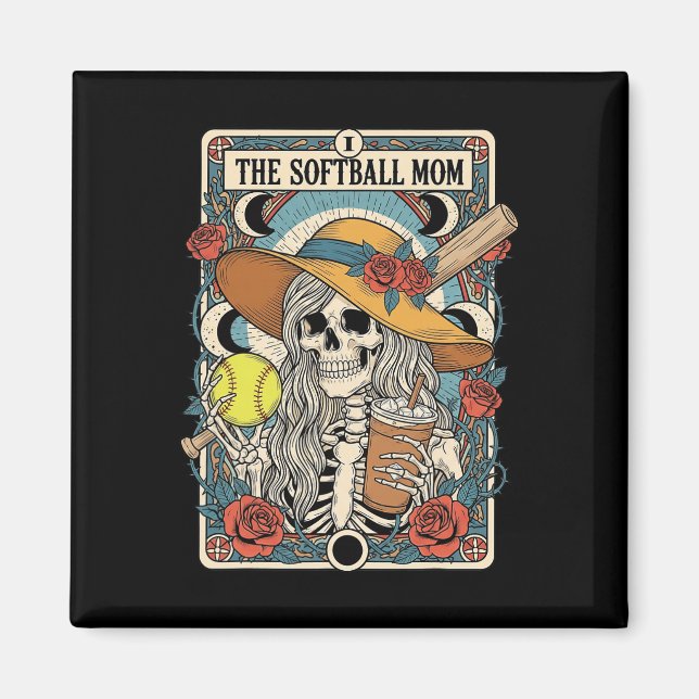 Imã Cartão de Tarot do Esqueleto da Mamãe Softll Diver (Frente)
