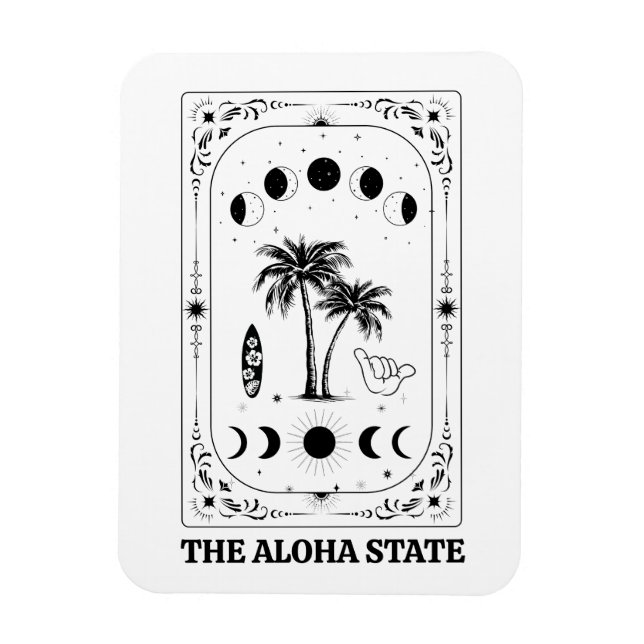 Ímã Cartão de Tarot Havaí Estado Aloha Celestial Lembr (Vertical)
