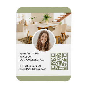 Ímã Cartão de Visita com Código QR para Imóveis Modern