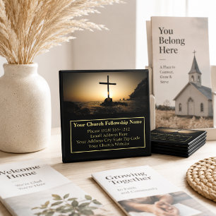 Imã Cartão de Visita do Pastor da Igreja Sunset Cross