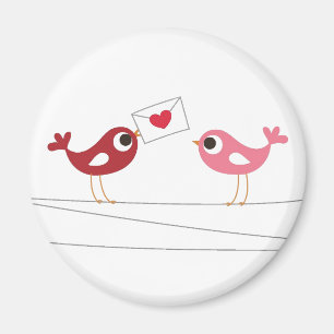 Imã Cartão do amor dos pássaros