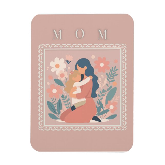 Ímã Cartão do Dia das Mães Mãe e Filho (Vertical)