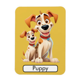 Ímã Cartão-Flashcard Animal Cachorro/ Cãozinho, Crianç