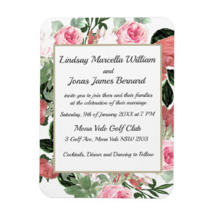 Ímã Cartão Magnético Floral de Casamento Magnético 