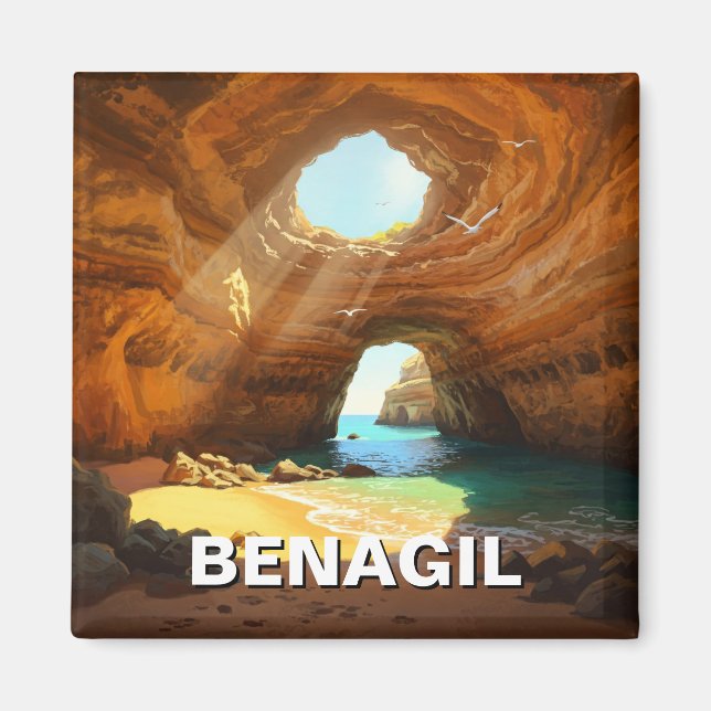 Imã Cartão postal Benagil Caves Algarve Portugal (Frente)