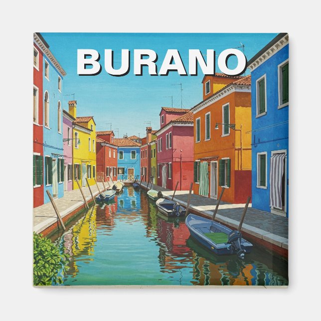 Imã Cartão postal Burano Itália (Frente)