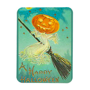 Ímã Cartão-postal da Bruxa de Bruxa de Halloween