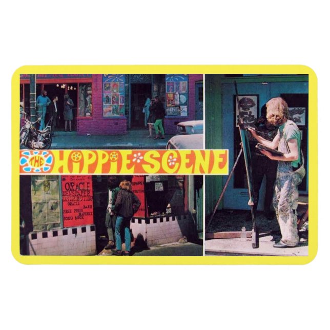 Ímã Cartão-postal da cena Hippie (Horizontal)