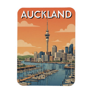 Ímã Cartão Postal da Marina de Auckland na Nova Zelând