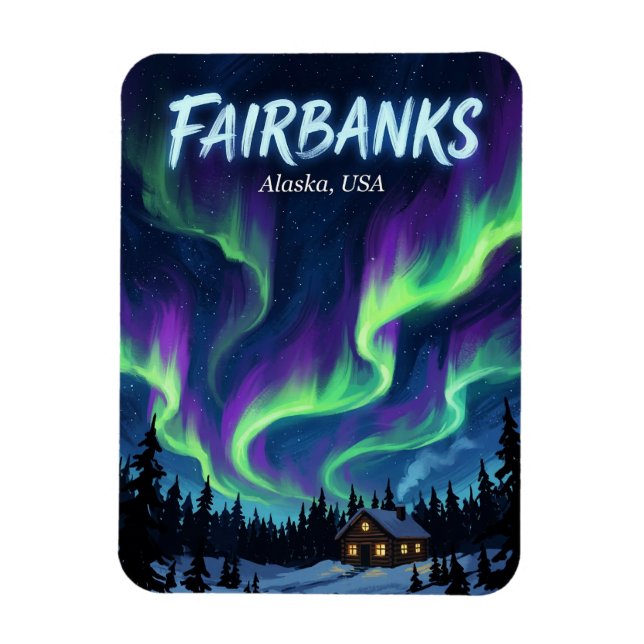 Ímã Cartão Postal de Fairbanks Alasca (Vertical)
