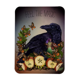 Ímã Cartão-postal de fantasia Raven Faery Art