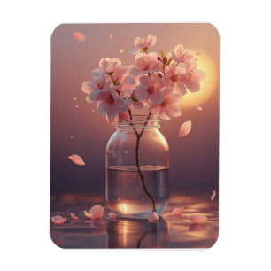 Ímã Cartão Postal de Flor de Cerejeira - Sakura Elegan