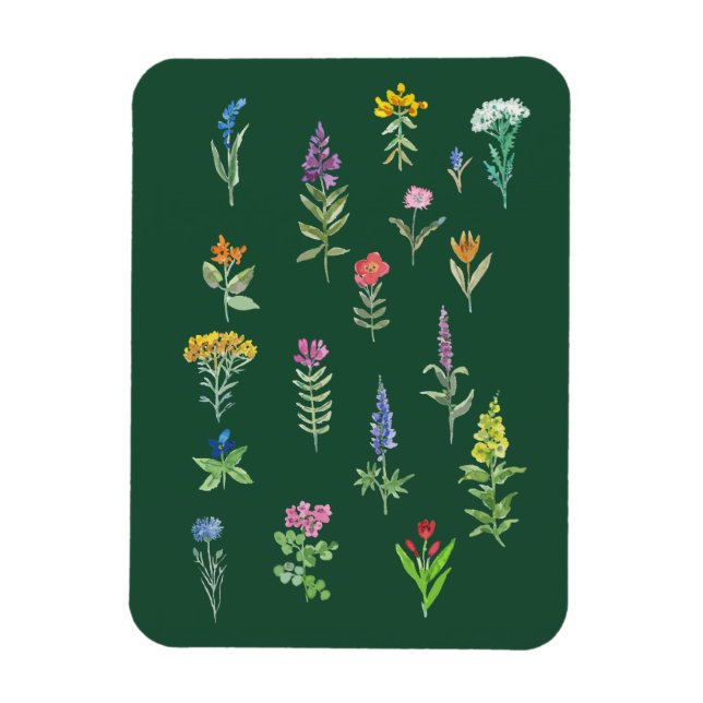 Ímã cartão postal de flores de jardim (Vertical)