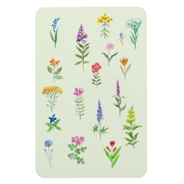 Ímã cartão postal de flores de jardim (Vertical)