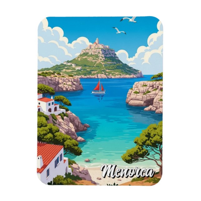 Ímã Cartão Postal de Menorca, Espanha (Vertical)