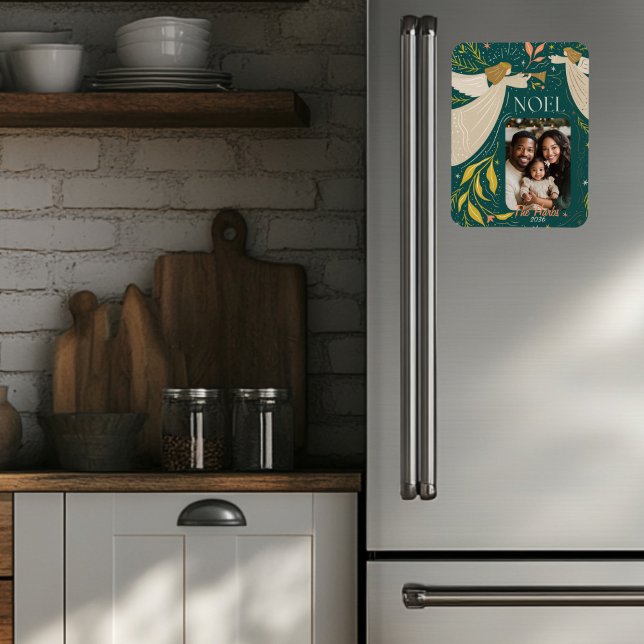 Ímã Cartão postal de Natal Verde (Magnetic Photo Christmas Magnet )