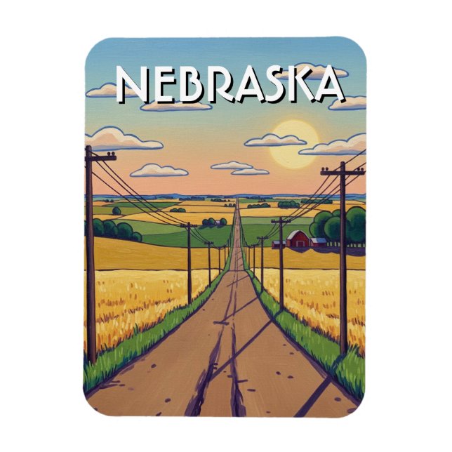 Ímã Cartão Postal de Nebraska (Vertical)