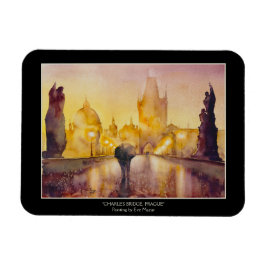 Ímã Cartão postal de Praga Pintado EVE