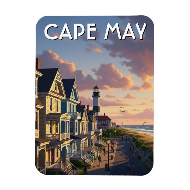 Ímã Cartão Postal de Viagem de Cape May Nova Jersey (Vertical)