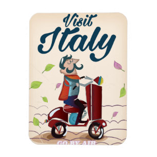 Ímã Cartão postal de viagem vintage de desenho animado