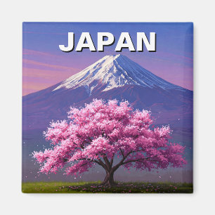 Imã Cartão postal do Monte Fuji Fujisan Cherry Blossom