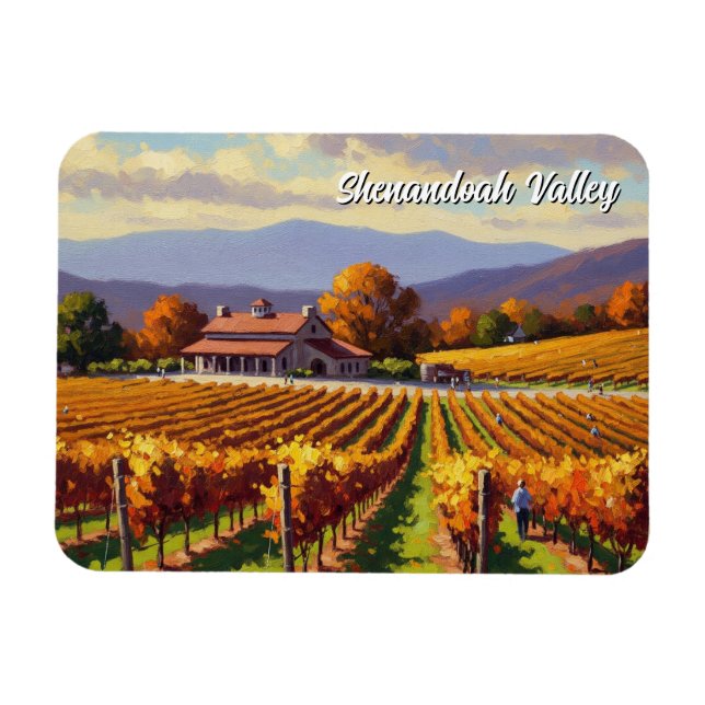 Ímã Cartão postal do Vineyard, Virginia Shenandoah Val (Horizontal)