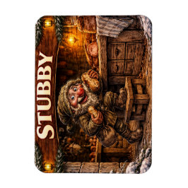 Ímã Cartão postal do Yule Lad islandês atarracado