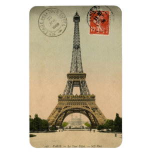 Ímã - Cartão Postal Francês Antigo 'Torre Eiffel'