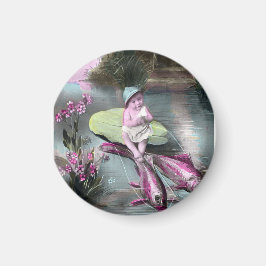 Imã Cartão postal francês de abril Vintage