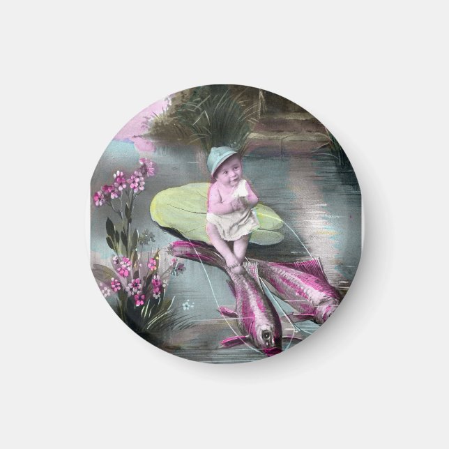 Imã Cartão postal francês de abril Vintage (Frente)