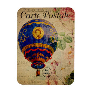 Ímã Cartão-postal francês Vintage Air Balloon
