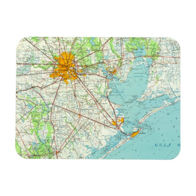 Ímã Cartão postal Houston Texas (Horizontal)