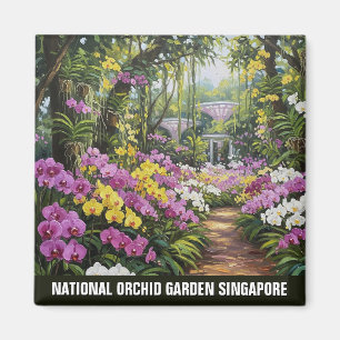 Imã Cartão postal nacional de Singapura para orquídea