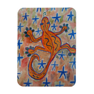 Ímã Cartão-postal Orange Gecko